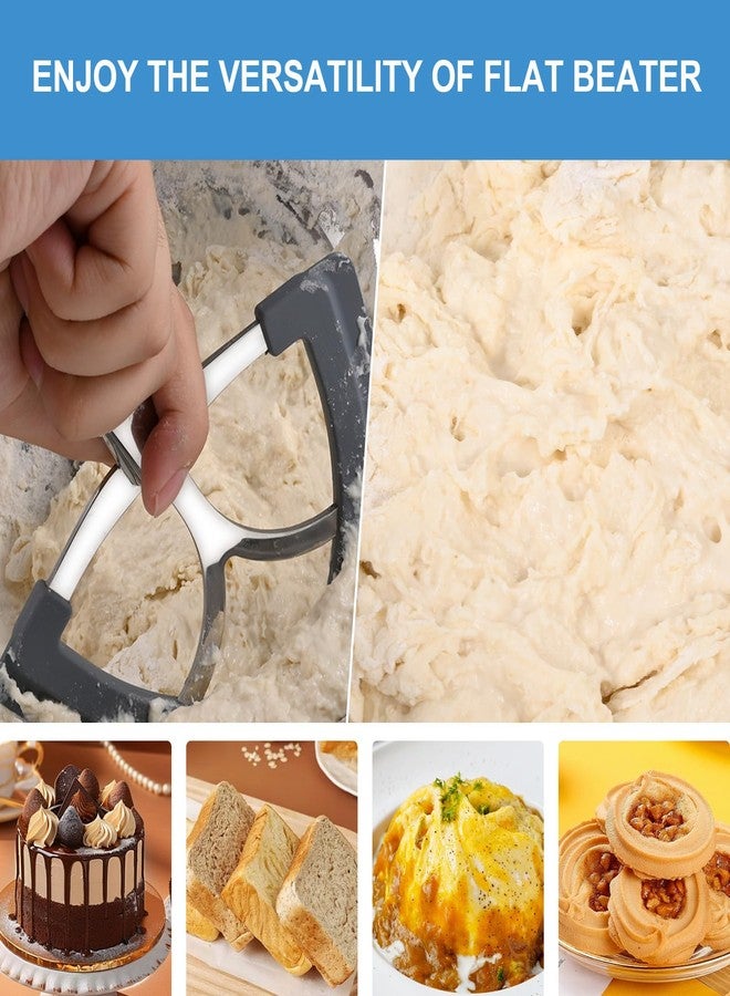Genumix Flex Edge Beater Pouring Shield Compatible with KitchenAid 4.5-5QT Mixer Bowl and Stainless Steel Paddle for Kitchenaid Mixer, Paddle Attachment for Mixer 4.5-5 QT Tilt-Head with Silicone Edge - Image 2
